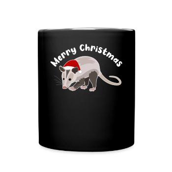 Frohe Weihnachten Niedliche Maus Geschenkidee - Tasse einfarbig - Schwarz - Vorne