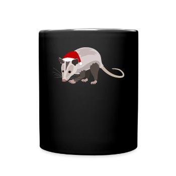 Weihnachtsmaus Niedlich Festliche Zeit Geschenk - Tasse einfarbig - Schwarz - Vorne