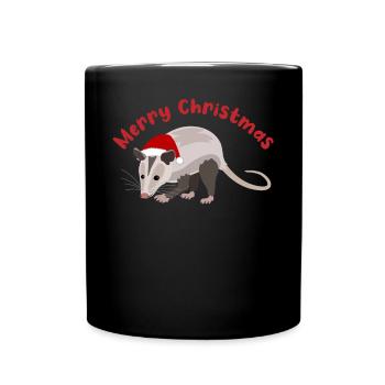 Frohe Weihnachten Niedliche Maus Geschenkidee - Tasse einfarbig - Schwarz - Vorne
