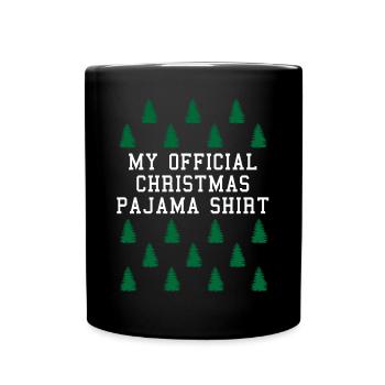 Christmas Forest Official Pajama Shirt - Full Colour Mug - black - Front