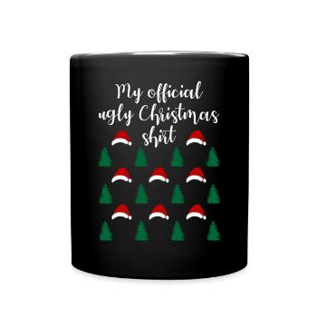 Lustiger Weihnachtswald Weihnachtsshirt - Tasse einfarbig - Schwarz - Vorne