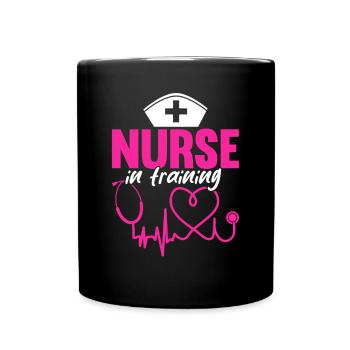 Infirmière en formation - Citations drôles d’infirmière - Mug uni - noir - Devant