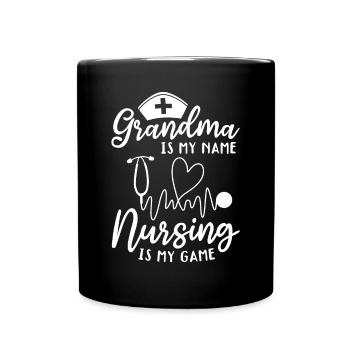 Grand-mère, c’est mon nom, les soins infirmiers, c’est mon jeu - Nurse Gran - Mug uni - noir - Devant