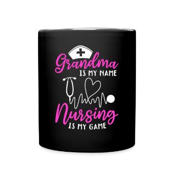 Grand-mère est mon nom L’allaitement est mon jeu - Grand-mère Nu - Mug uni - noir - Devant