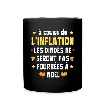 inflation dinde noël Humour - Mug uni - noir - Devant