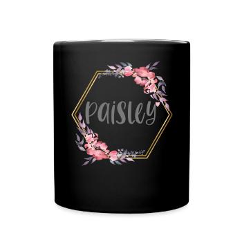 Paisley Girl Name Baby Gift - Full Colour Mug - black - Front