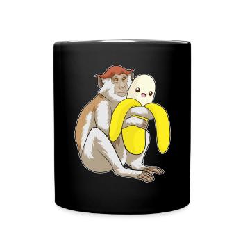 Singe Banane - Mug uni - noir - Devant