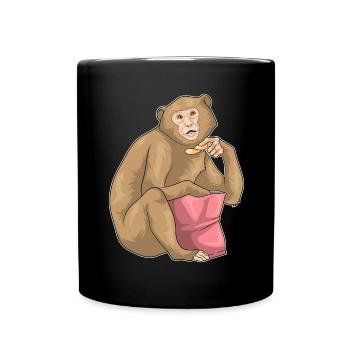 Chips de pommes de terre singe - Mug uni - noir - Devant