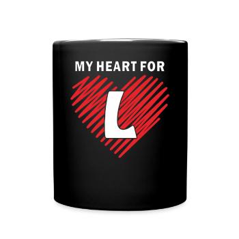 MY HEART FOR L - Full Colour Mug - black - Front
