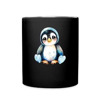A Little Cute Baby Penguin Bird Penguins - Full Colour Mug - black - Front