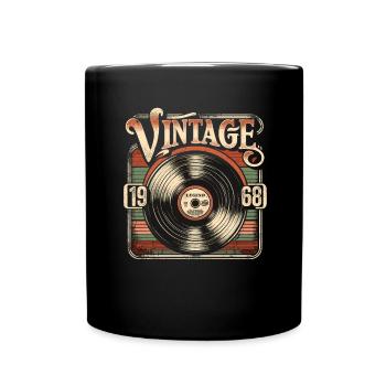 Rétro vinyle Vintage légende 1968 anniversaire - Mug uni - noir - Devant