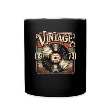 Rétro vinyle Vintage légende 1973 anniversaire - Mug uni - noir - Devant