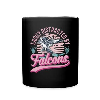 Facilement distrait par les Faucons Falkenzucht Falkner - Mug uni - noir - Devant