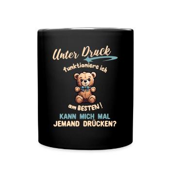 Lustige Kollegen Sprüche Teddybär Geschenkideen - Tasse einfarbig - Schwarz - Vorne
