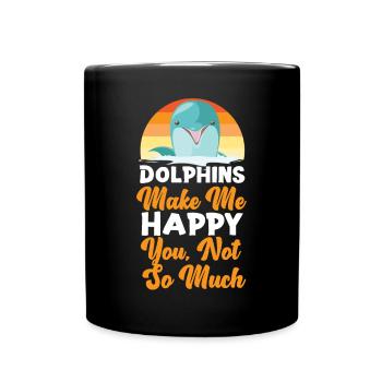 Dauphin Rétro Dauphins Me Font - Mug uni - noir - Devant