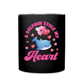 Dolphin Valentines Day A Dolphin - Full Colour Mug - black - Front