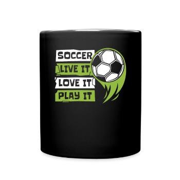 Live It Love It Play It Goal Keeper Futbol - Tasse einfarbig - Schwarz - Vorne