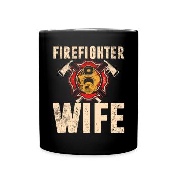 Feuerwehrmann Feuerwehrmannschaften´ - Tasse einfarbig - Schwarz - Vorne
