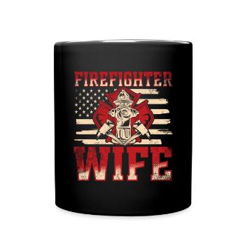 Feuerwehrmann Feuerwehrmannschaften´ - Tasse einfarbig - Schwarz - Vorne