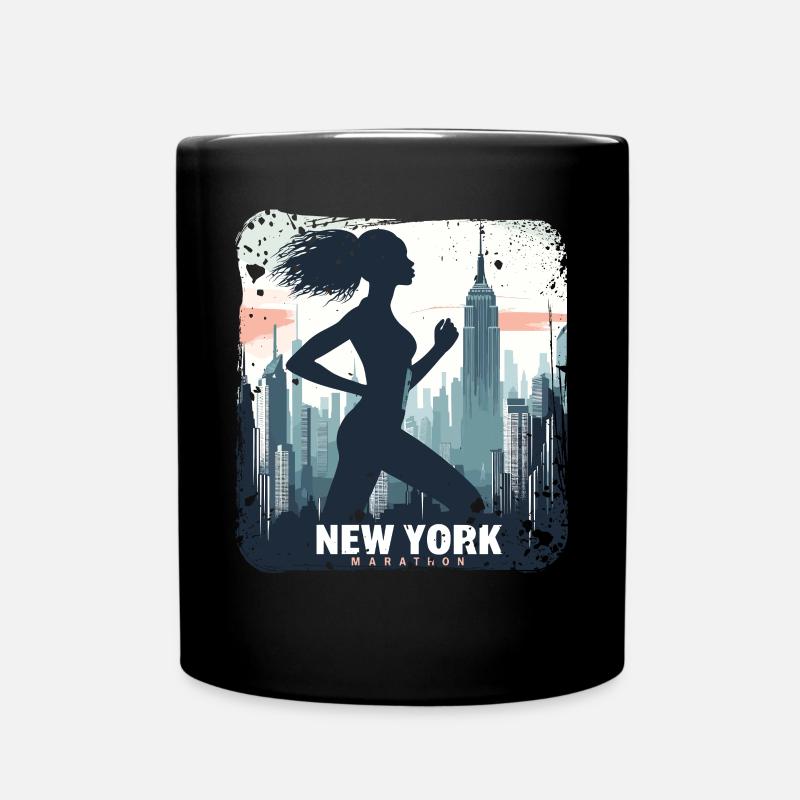 Läuferin Skyline NYC - Tasse einfarbig - Schwarz