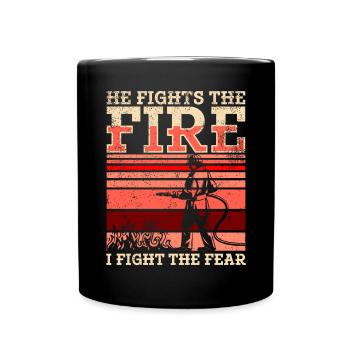 Feuerwehrmann Feuerwehrmannschaften´ - Tasse einfarbig - Schwarz - Vorne