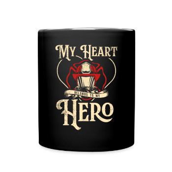 Feuerwehrmann Feuerwehrmannschaften´ - Tasse einfarbig - Schwarz - Vorne