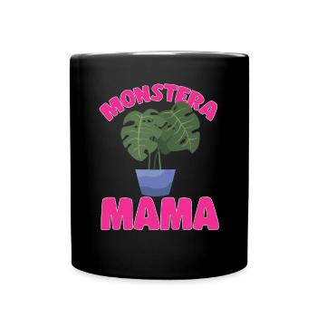 Monstera Deliciosa Albo Plante d’intérieur botanique - Mug uni - noir - Devant