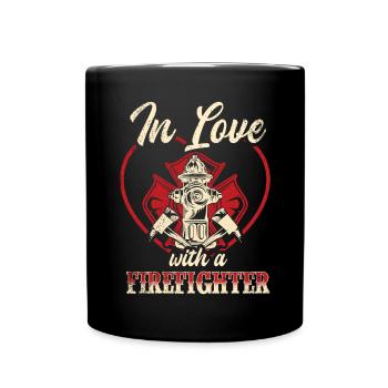 Feuerwehrmann Feuerwehrmannschaften´ - Tasse einfarbig - Schwarz - Vorne