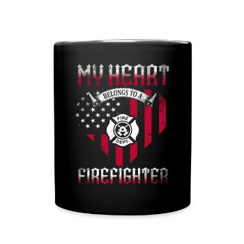 Feuerwehrmann Feuerwehrmannschaften´ - Tasse einfarbig - Schwarz - Vorne