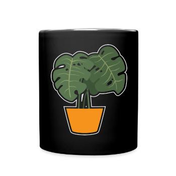 Monstera Deliciosa Albo Plante d’intérieur botanique - Mug uni - noir - Devant