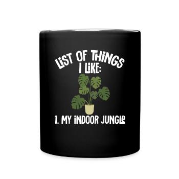 Monstera Deliciosa Albo Plante d’intérieur botanique - Mug uni - noir - Devant