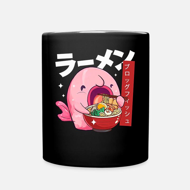 Kawaii Blobfish Ramen Japanisches Essen - Tasse einfarbig - Schwarz