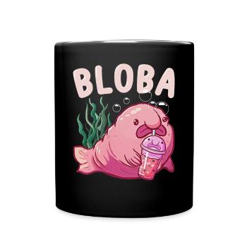 Kawaii Blobfish Boba Bubble Milk Thé - Mug uni - noir - Devant
