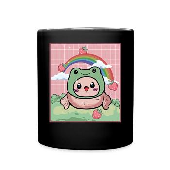 Chapeau de grenouille Kawaii Cottagecore Blobfish - Mug uni - noir - Devant