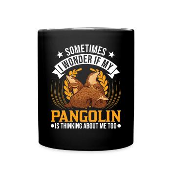 Pangolin Geschenk Schuppentier - Tasse einfarbig - Schwarz - Vorne