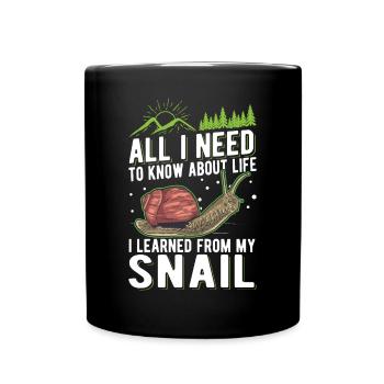 Snail Gift Vineyard Snail - Full Colour Mug - black - Front