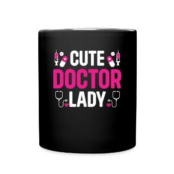 Emergency Doctor Lady - Cute Doctor Lady - Full Colour Mug - black - Front