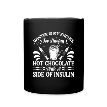 My Excuse for Hot Chocolate - Winter - Full Colour Mug - black - Front