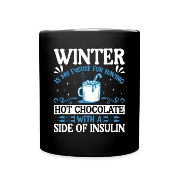 My Excuse for Hot Chocolate - Winter - Full Colour Mug - black - Front