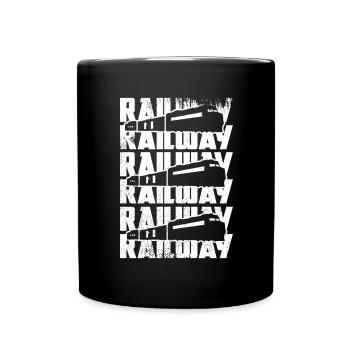 Zug Skizze - Tasse einfarbig - Schwarz - Vorne
