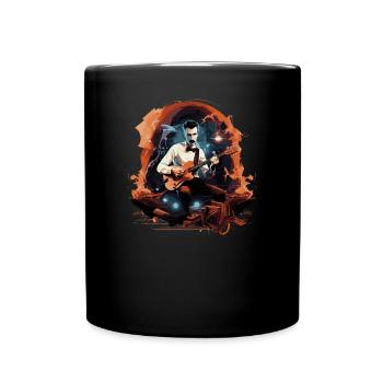 Gitarren E-Gitarren-Saiten E-Gitarre Musiker - Tasse einfarbig - Schwarz - Vorne