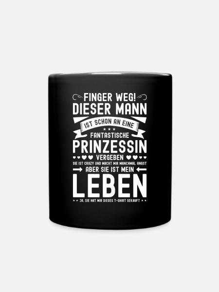 Mann Vergeben Geschenk für Ehemann Finger Weg - Tasse einfarbig - Schwarz