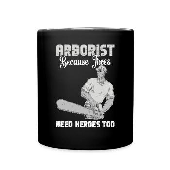 Logger Essentials Coupe de bois Bûcheron Entretien des arbres - Mug uni - noir - Devant