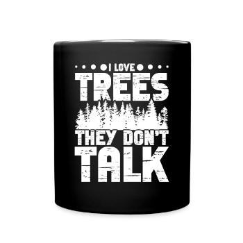 Waldspaziergang Natur Wanderer Bergsteiger Waldlie - Tasse einfarbig - Schwarz - Vorne