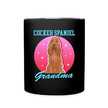 Cocker Spaniel Granny Dog Cocker Spaniel Gift - Full Colour Mug - black - Front