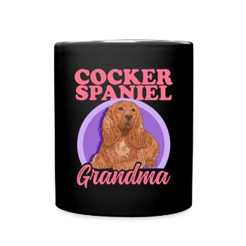 Cocker Spaniel Granny Dogs Cocker Spaniel Gift - Full Colour Mug - black - Front