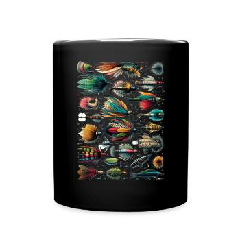 Fliegenfischen Fliegen Fischer Kunst - Tasse einfarbig - Schwarz - Vorne