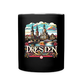 Dresden City Germany Souvenir - Full Colour Mug - black - Front