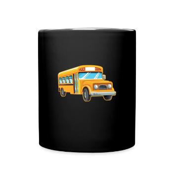Busfahrer Busfahrerin Bus Schuhlbus Geschenk - Tasse einfarbig - Schwarz - Vorne