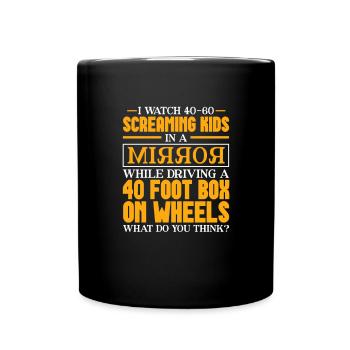 Busfahrer Busfahrerin Bus Schuhlbus Geschenk - Tasse einfarbig - Schwarz - Vorne